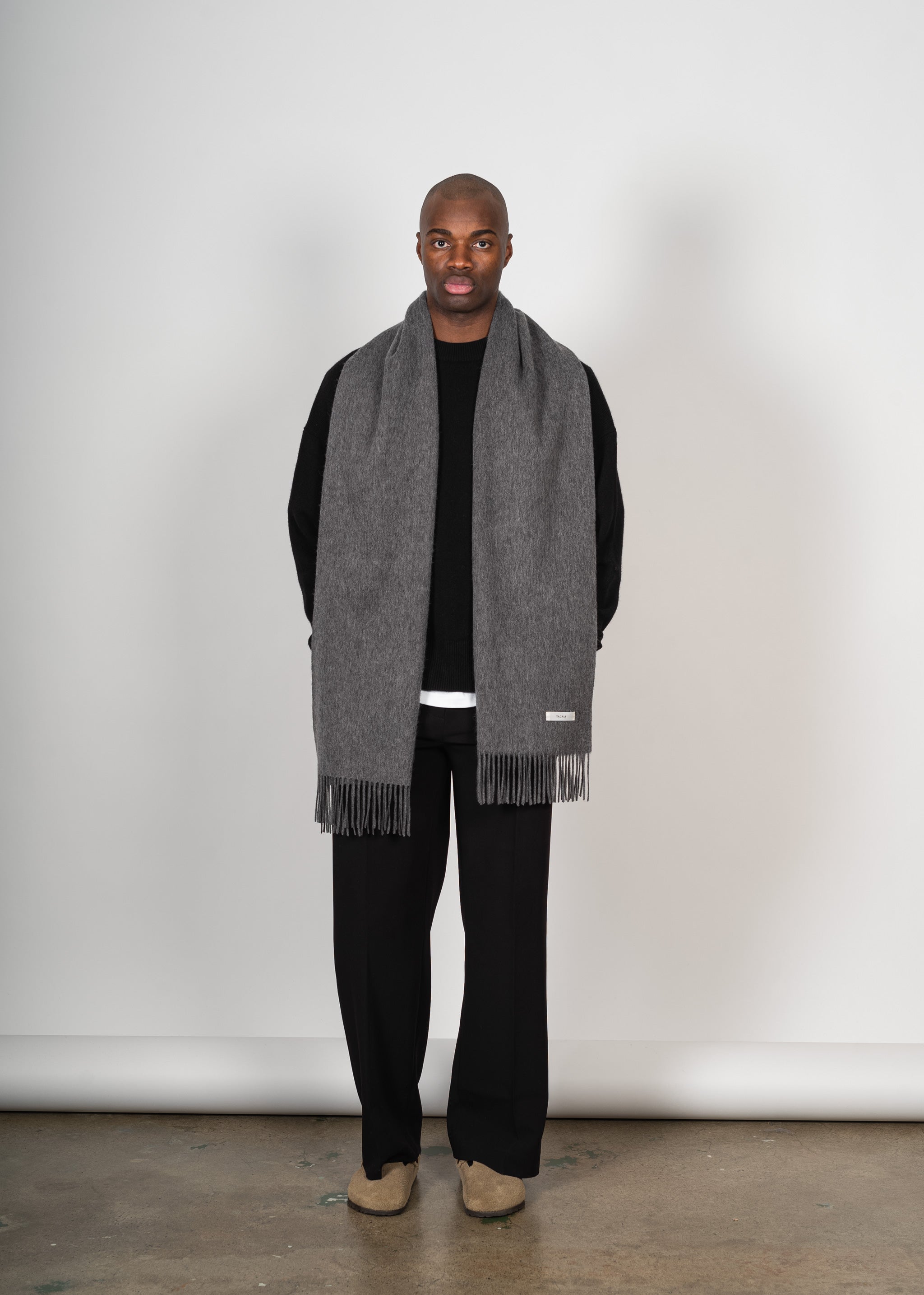 Yacaia Y-0011 Merino Wool Scarf - Grey | Headwear