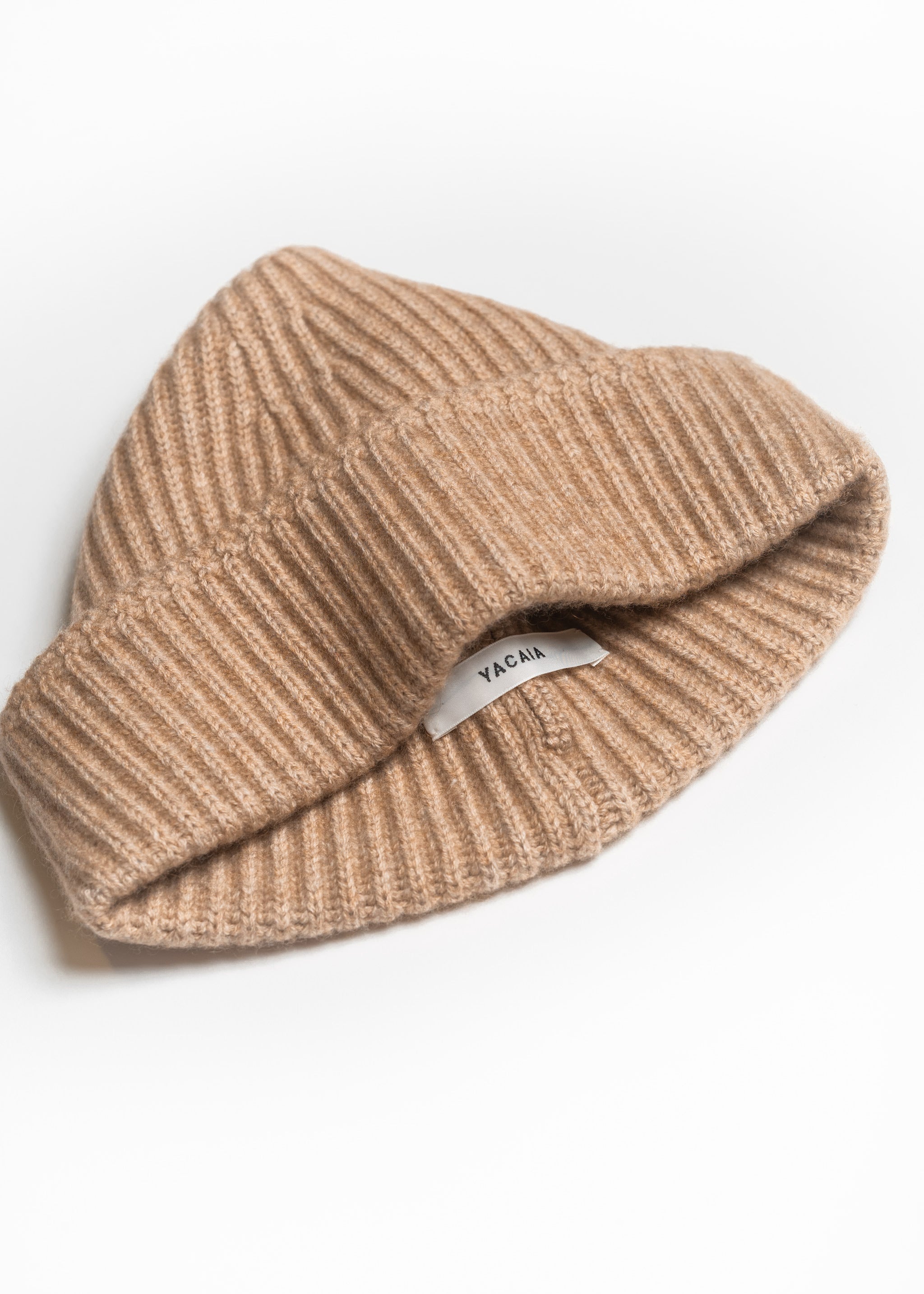 Yacaia Y-0004 Cashmere Blend Beanie - Camel