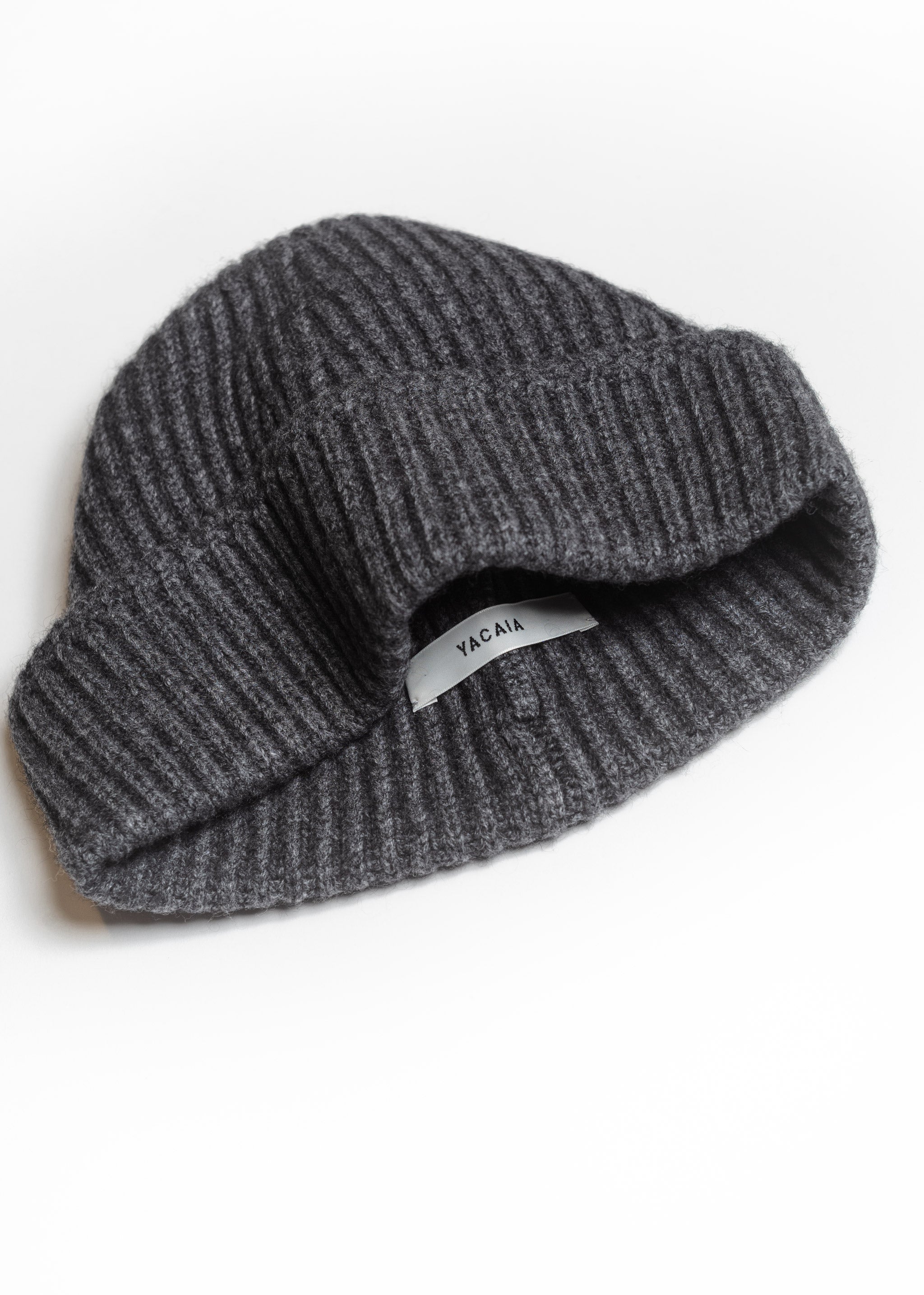 Yacaia Y-0004 Cashmere Blend Beanie - Dark Grey