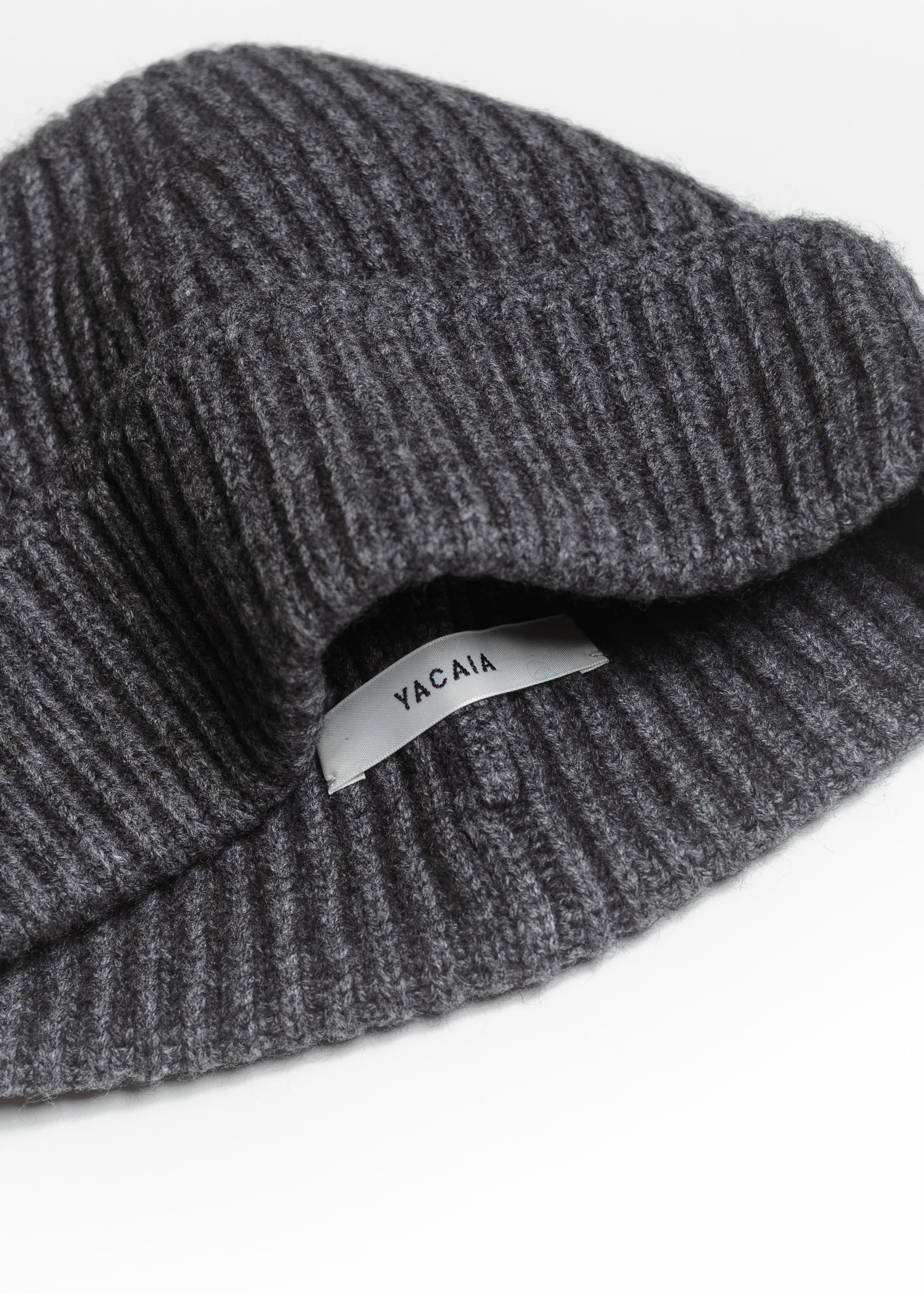 Yacaia Y-0004 Cashmere Blend Beanie - Dark Grey | Headwear
