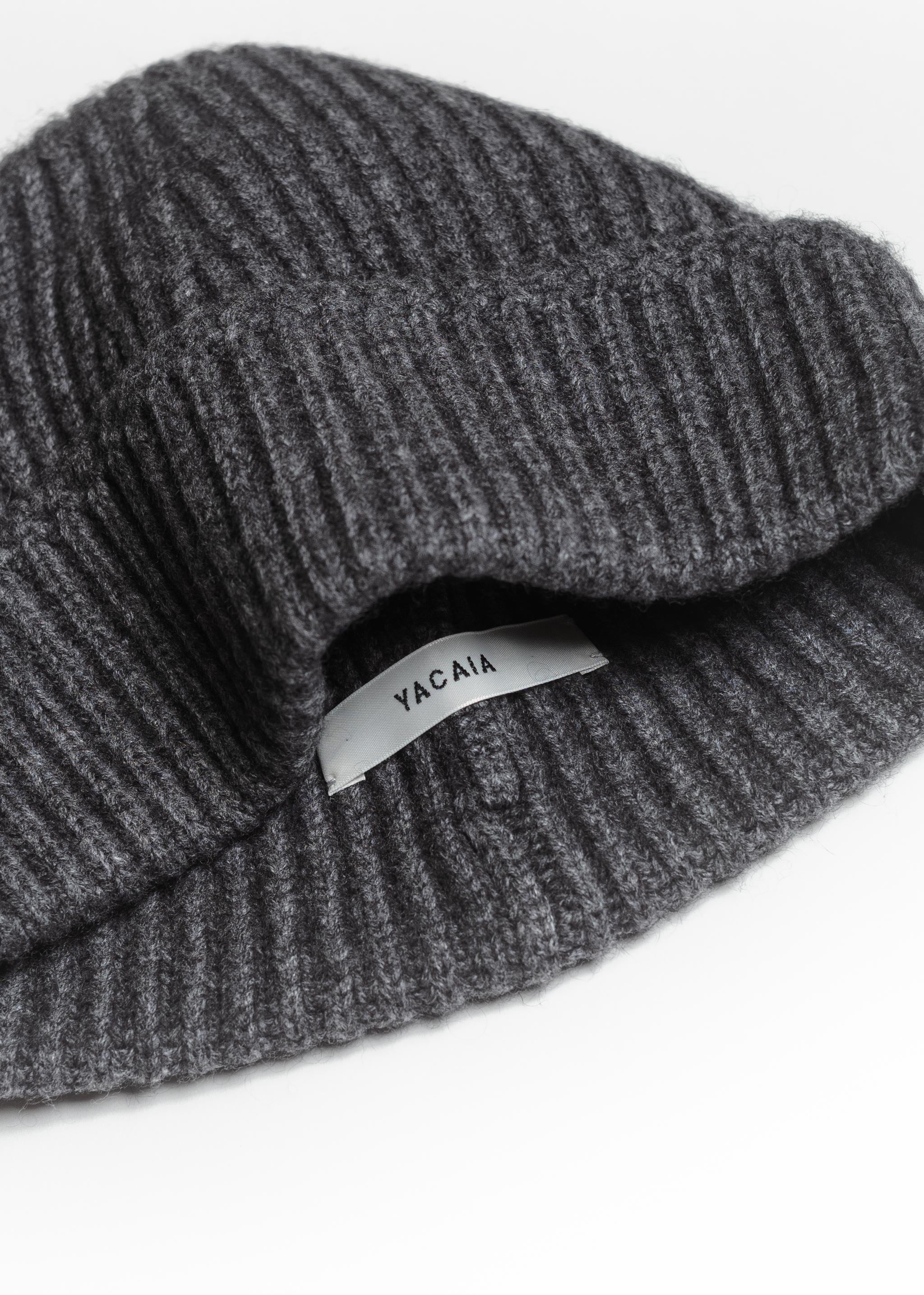 Yacaia Y-0004 Cashmere Blend Beanie - Dark Grey