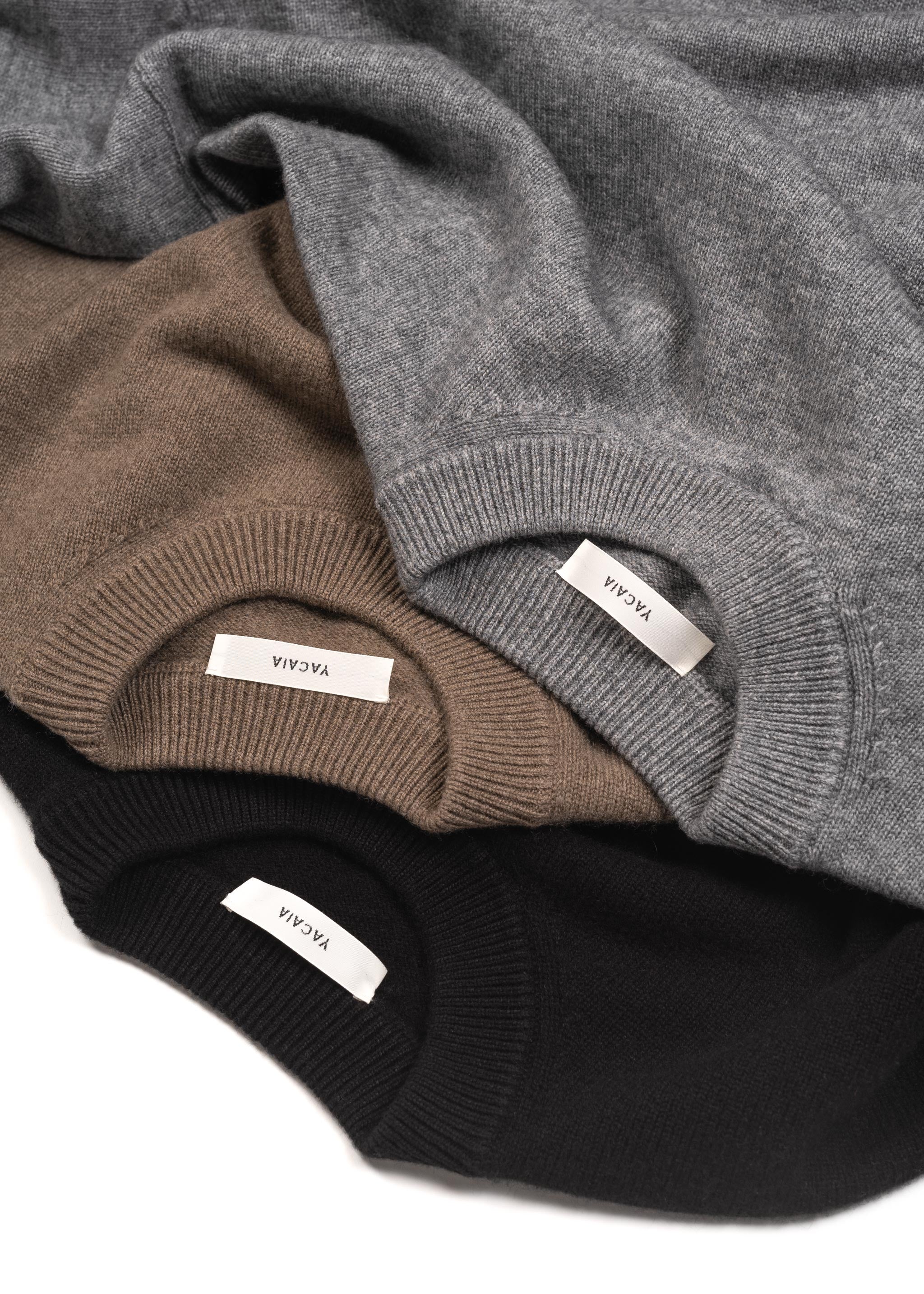 Yacaia Y-0008 Oversized Cashmere Blend Sweater - Brown | Knitwear