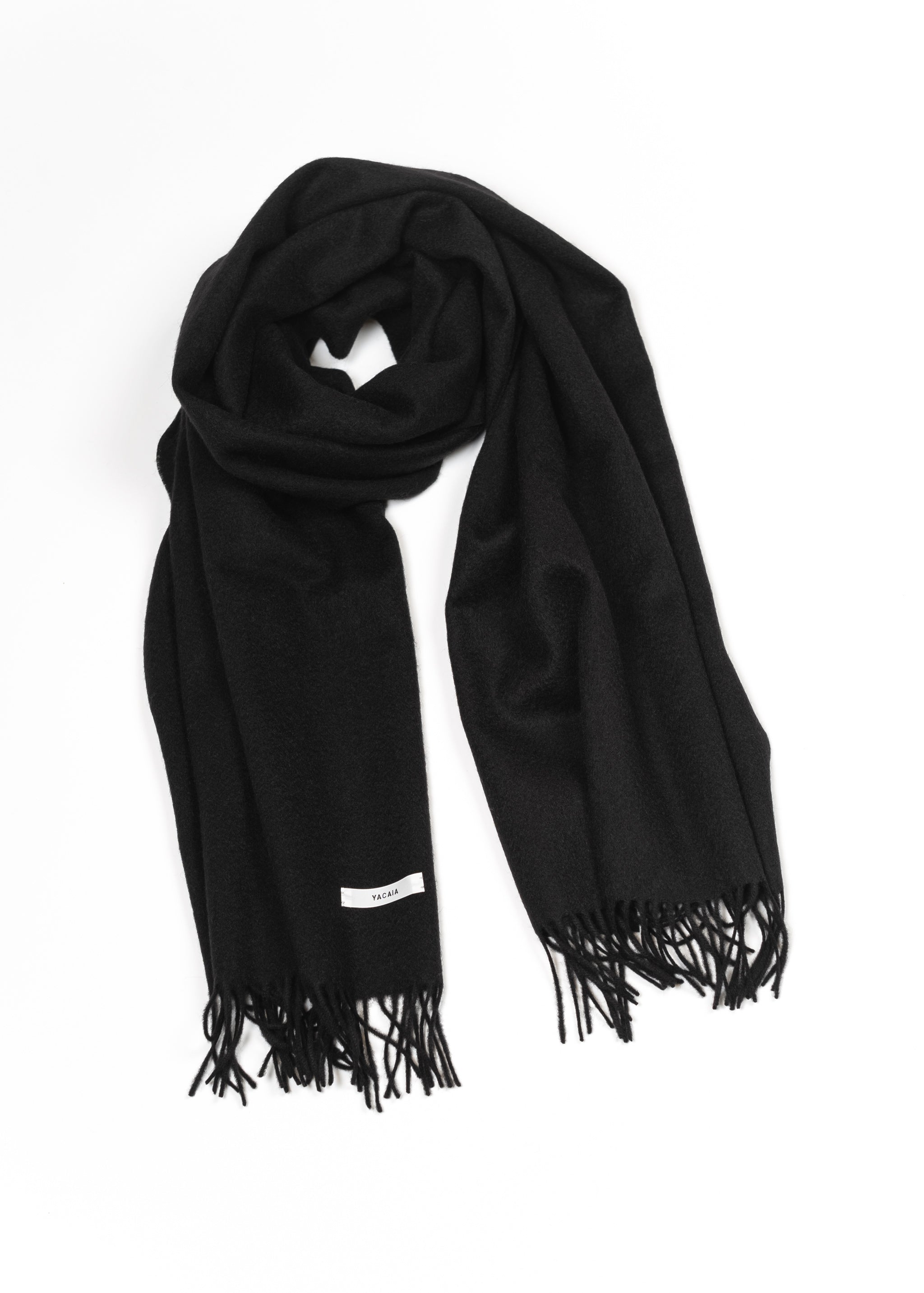 Yacaia Y-0011 Merino Wool Scarf - Black | Headwear