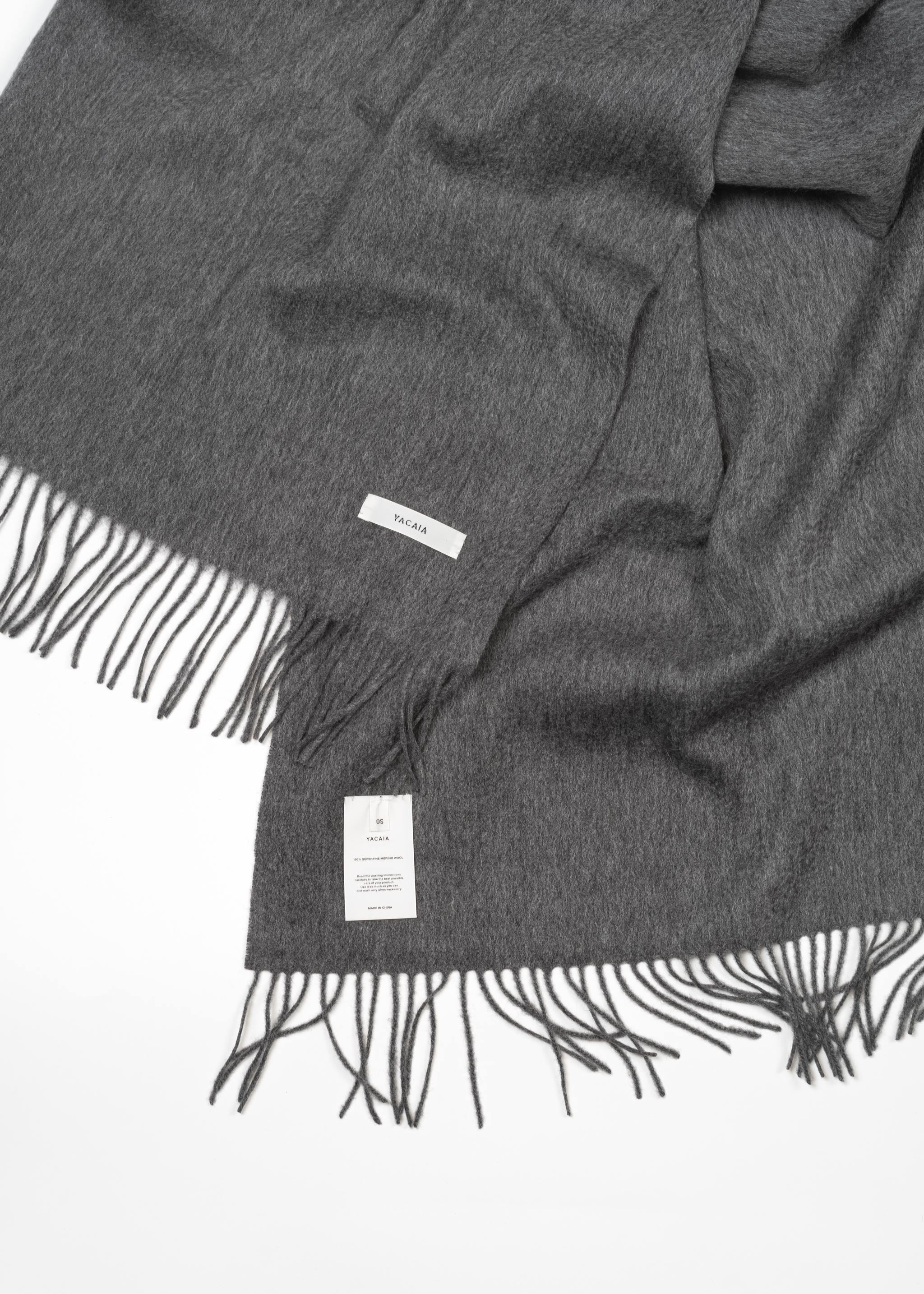 Yacaia Y-0011 Merino Wool Scarf - Grey | Headwear