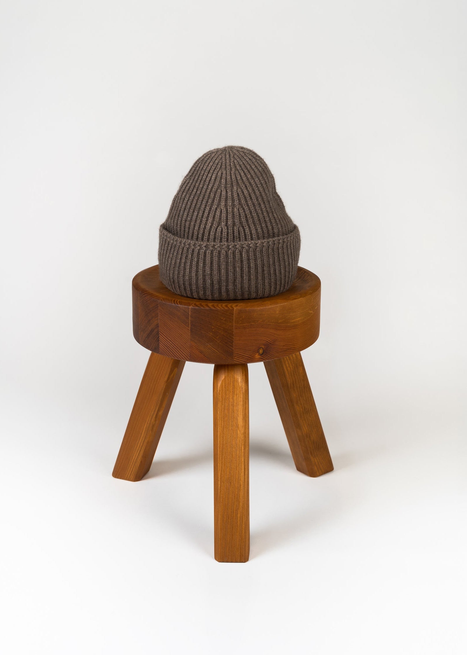 Y-0006 Cashmere Blend Kids Beanie - Dark Brown