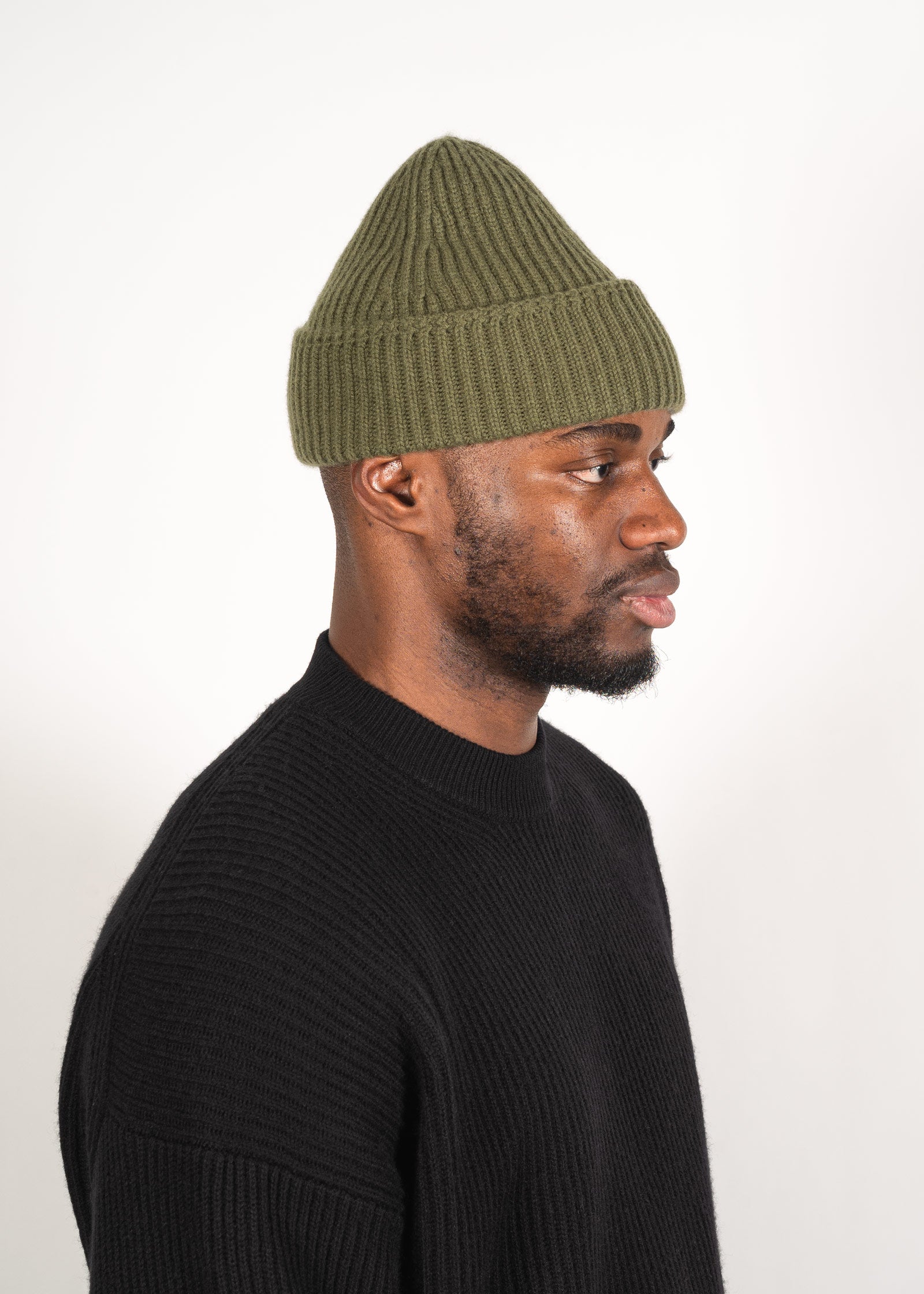 Y-0004 Cashmere Blend Beanie - Olive