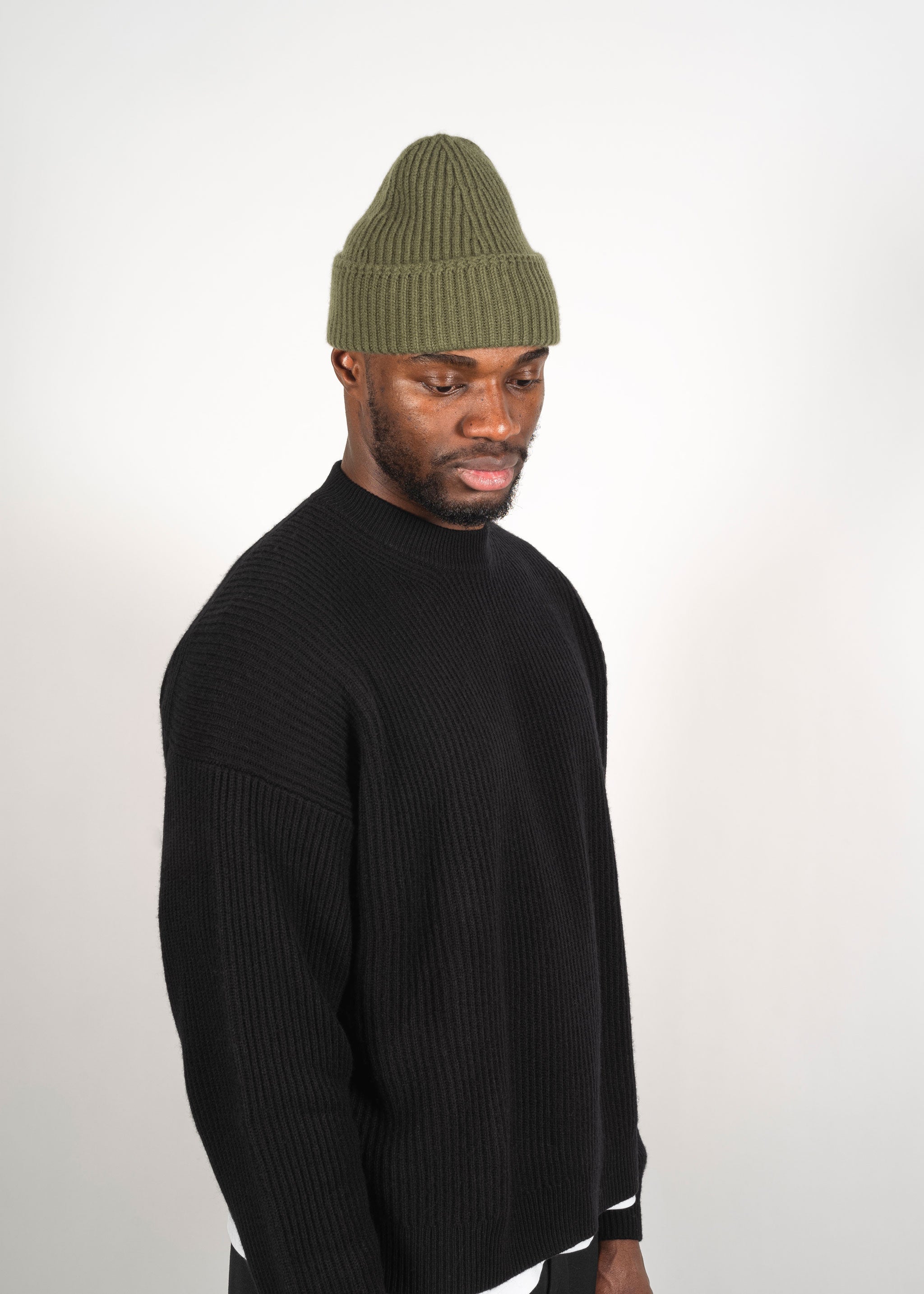 Yacaia Y-0004 Cashmere Blend Beanie - Olive | Headwear