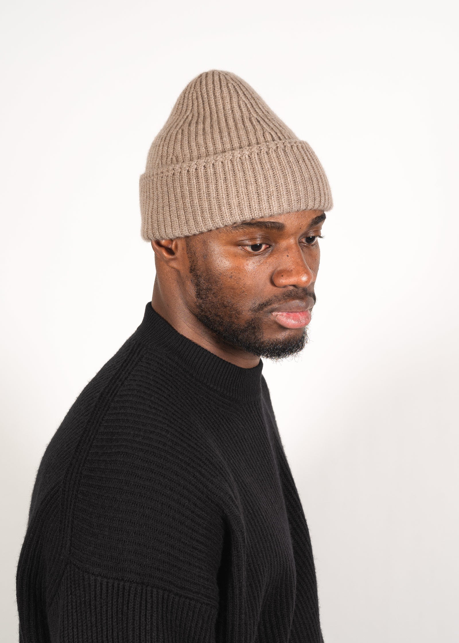 Y-0004 Cashmere Blend Beanie - Sand
