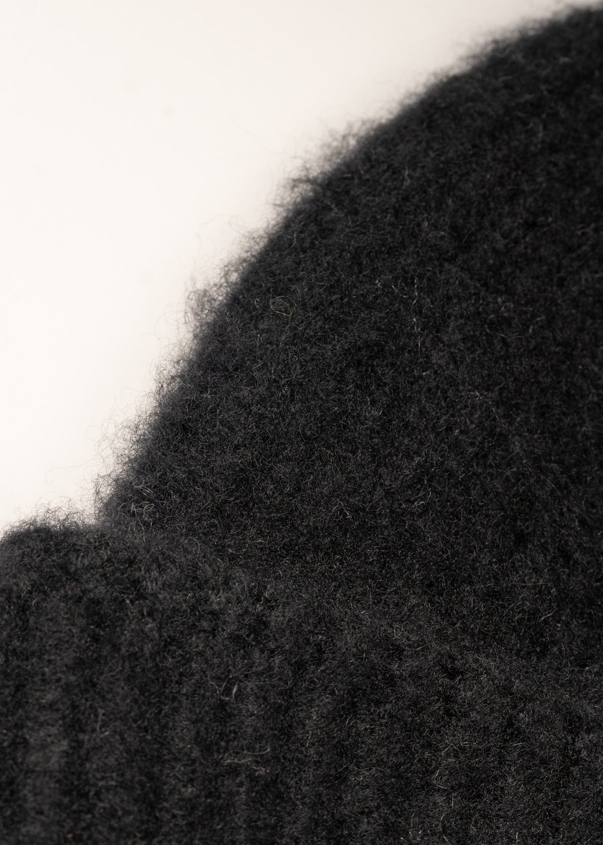 Y-0005 Brushed Cashmere Beanie - Black , Y-0005-Brushed-BLK-Detail