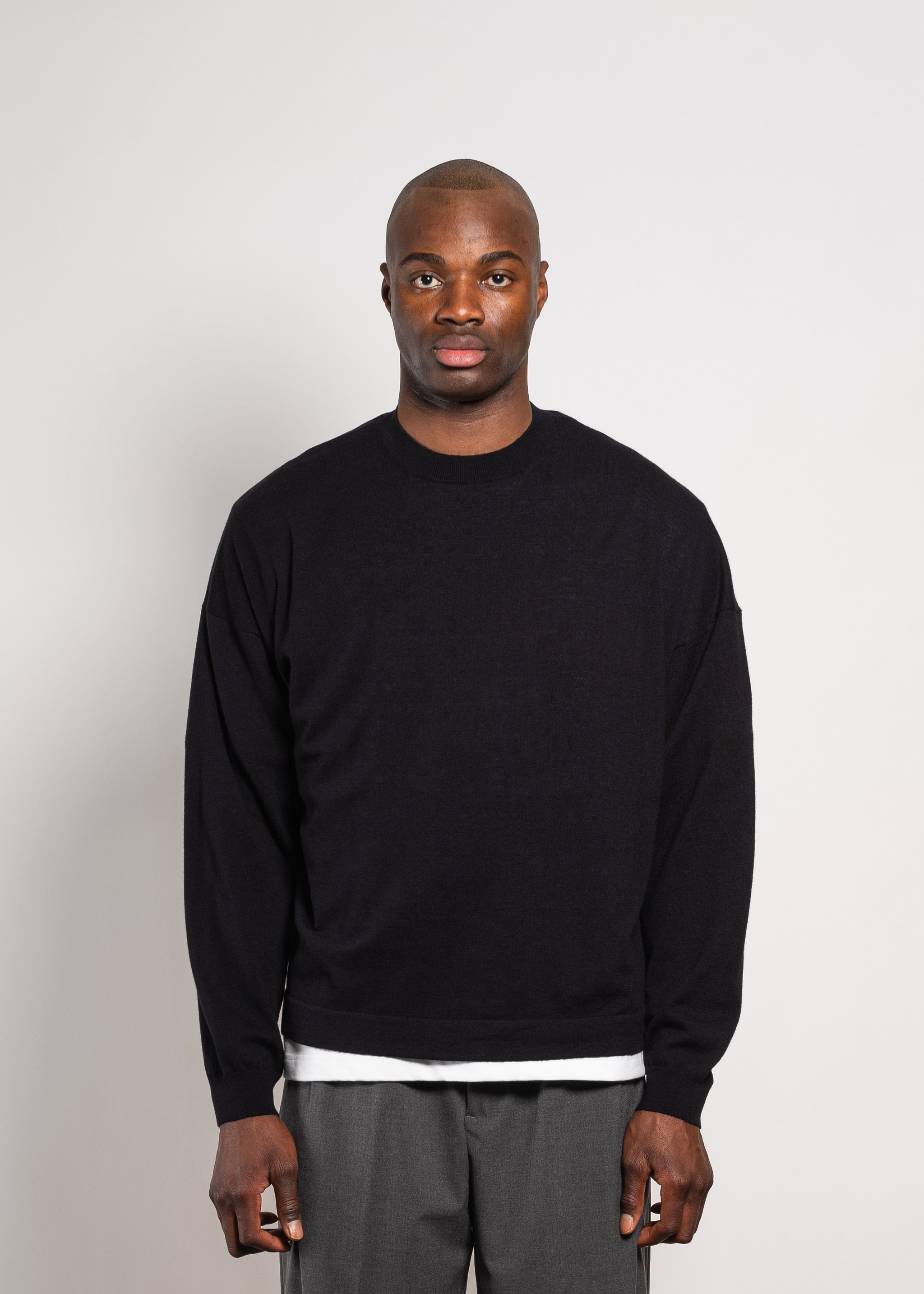 Y-0010 Oversized Superfine Sweater - Black
