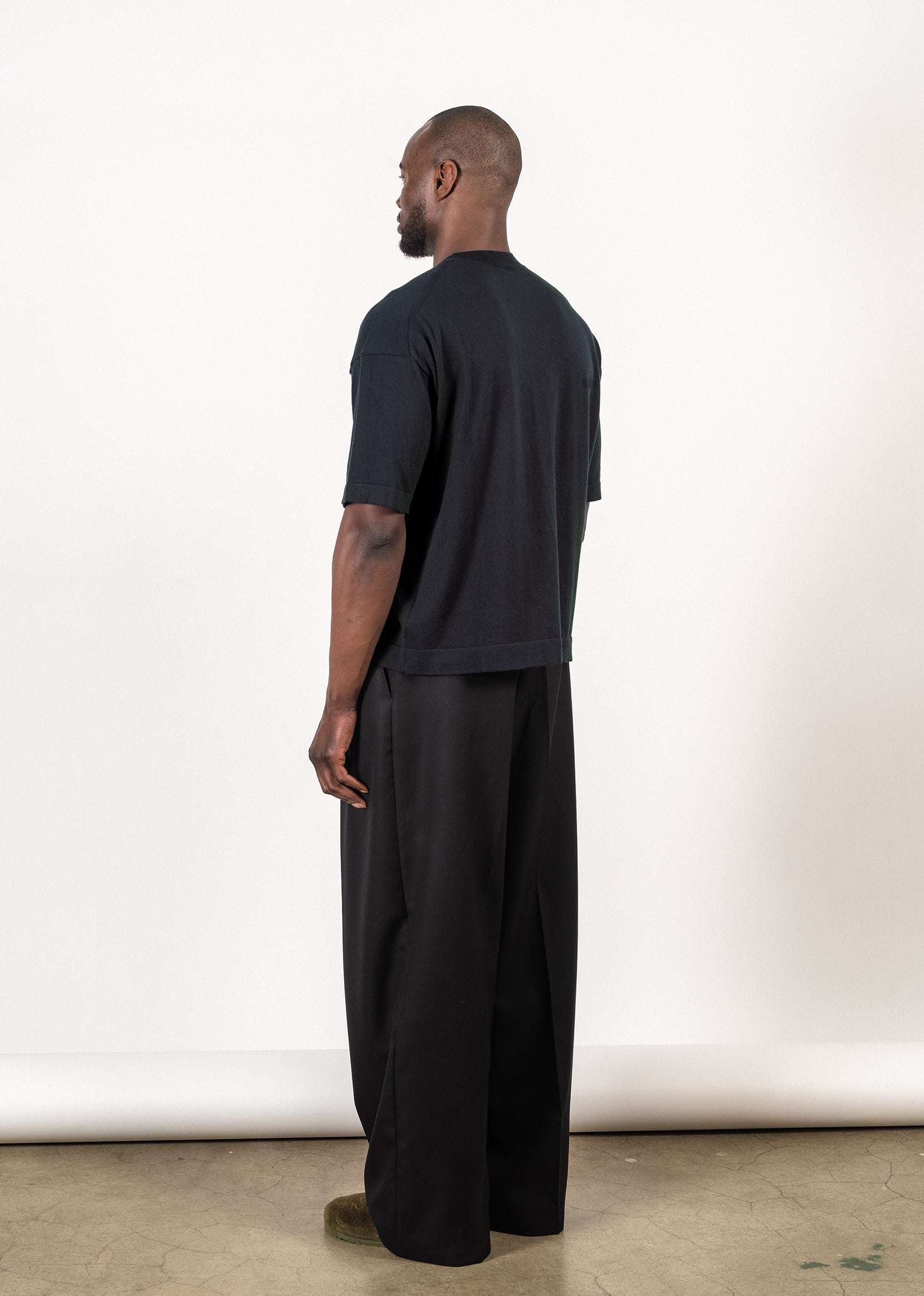 Yacaia Y-0023 Supima®/Cashmere Oversized T-Shirt - Navy | Knitwear