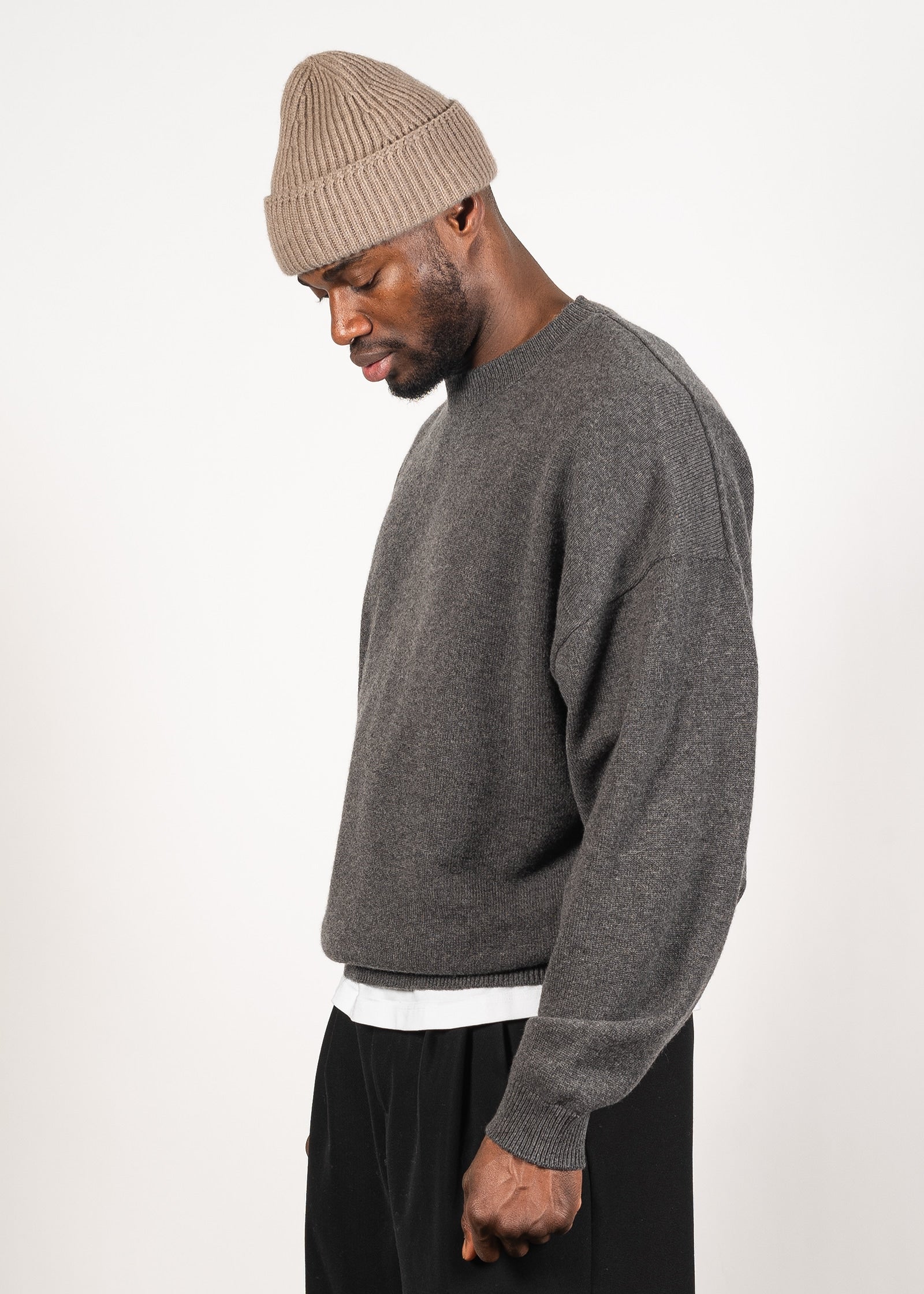 Yacaia Y-0014 Boxy Cashmere Sweater - Grey | Knitwear