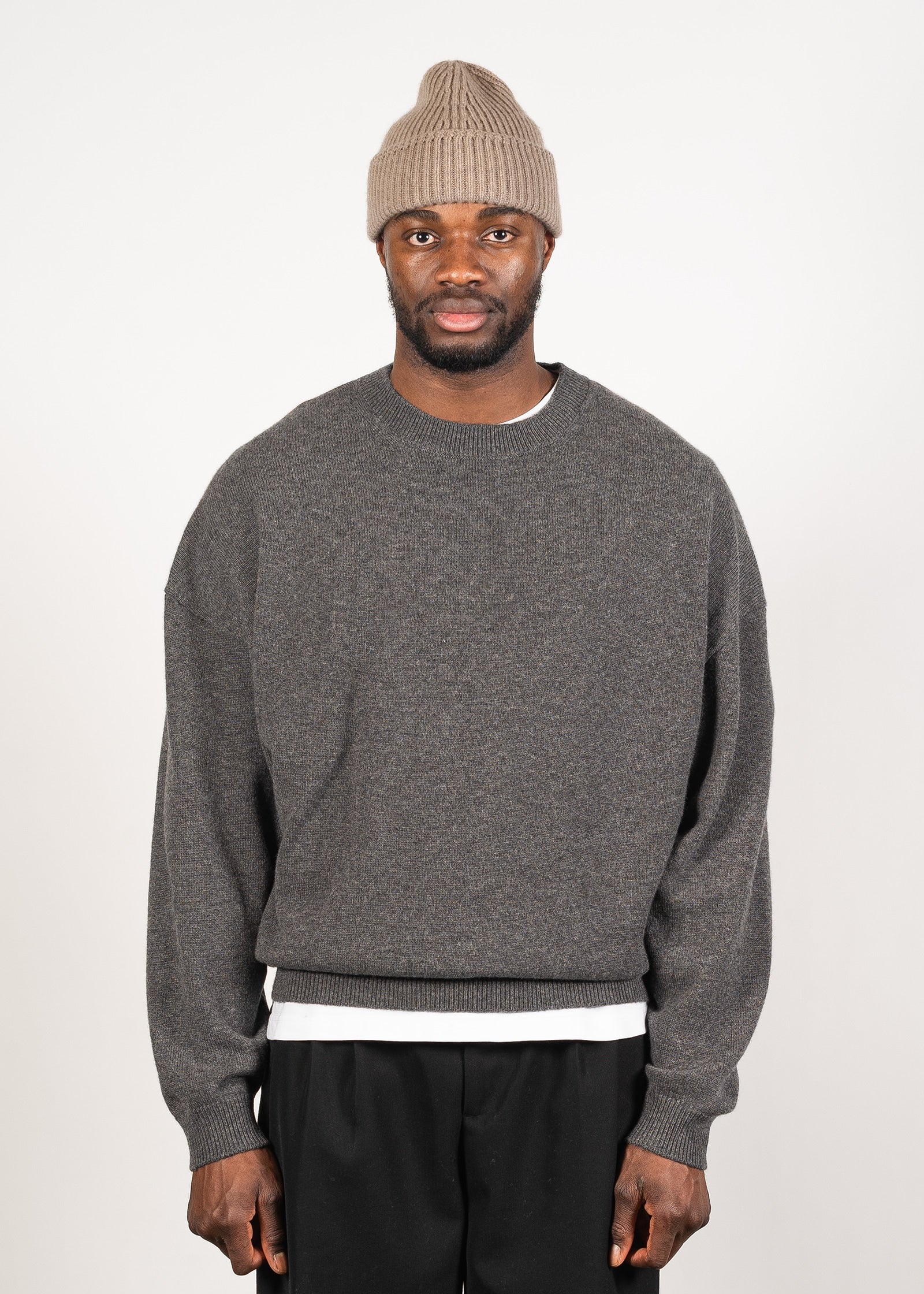Yacaia Y-0014 Boxy Cashmere Sweater - Grey | Knitwear