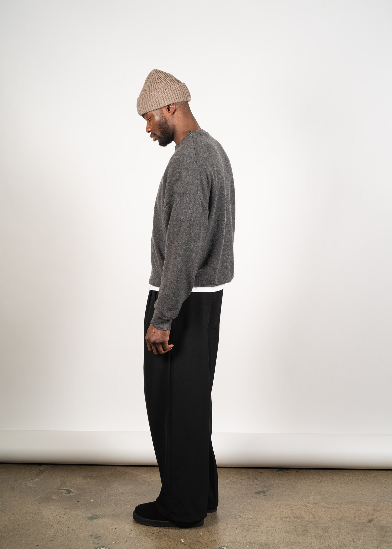 Yacaia Y-0014 Boxy Cashmere Sweater - Grey | Knitwear