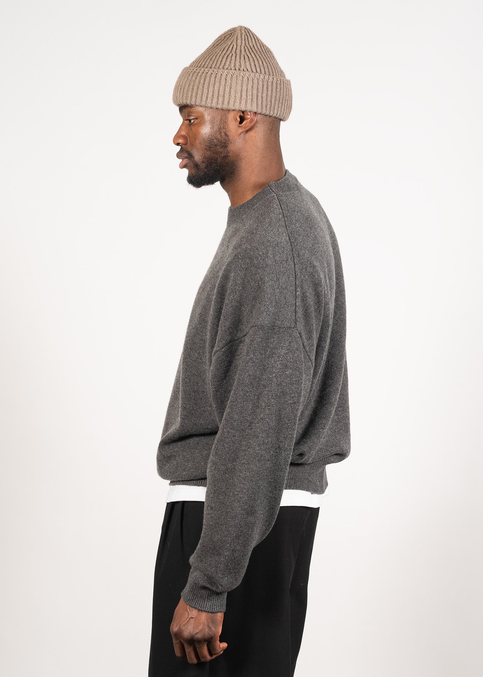 Yacaia Y-0014 Boxy Cashmere Sweater - Grey | Knitwear
