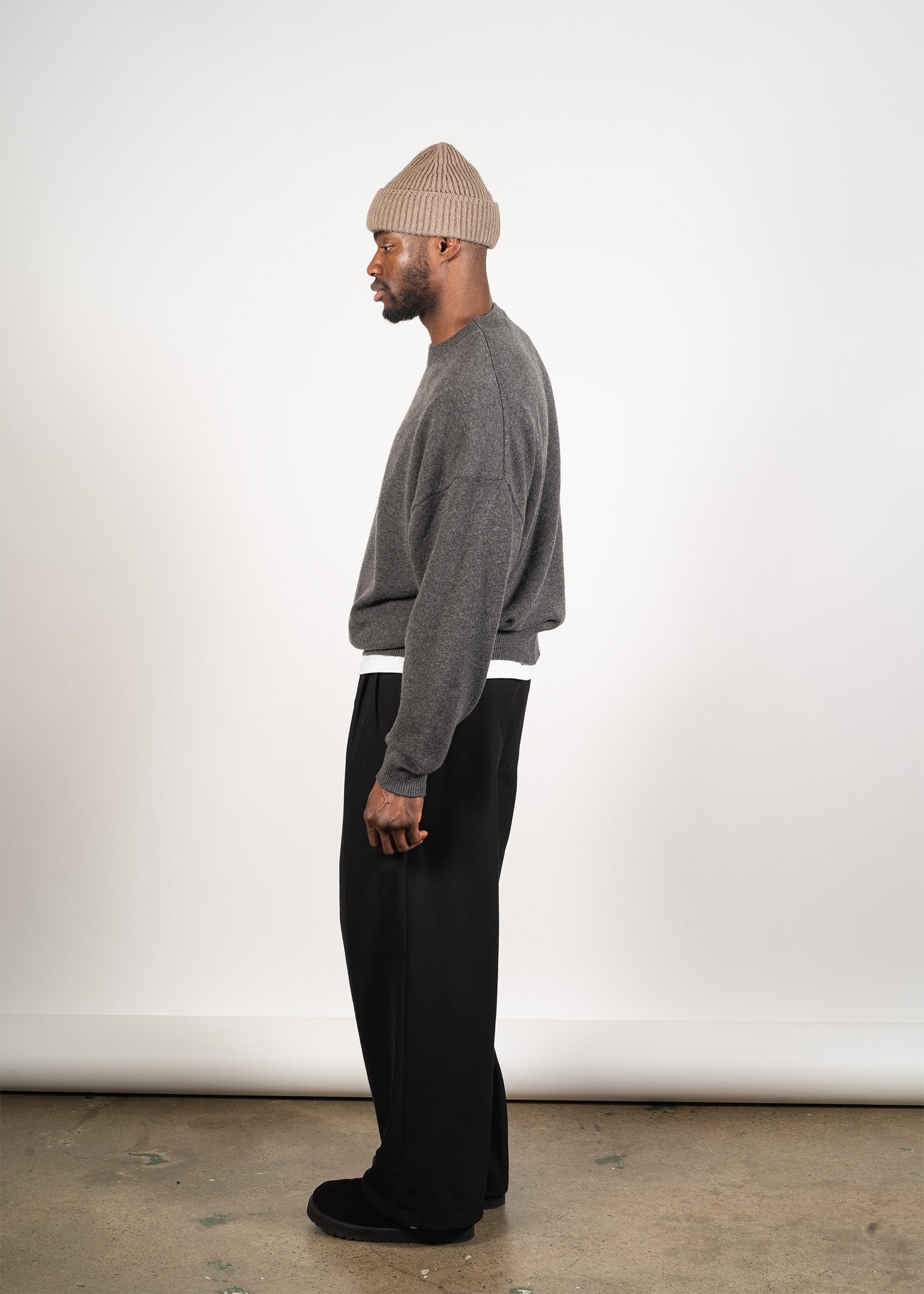 Yacaia Y-0014 Boxy Cashmere Sweater - Grey | Knitwear