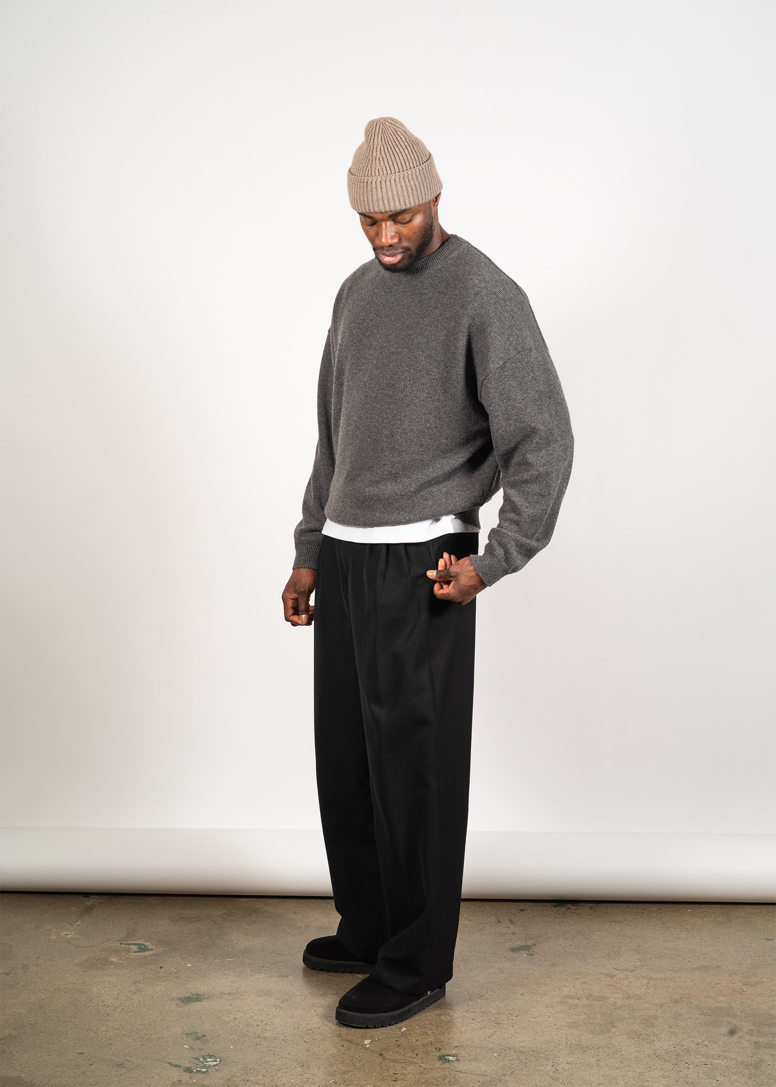 Yacaia Y-0014 Boxy Cashmere Sweater - Grey | Knitwear