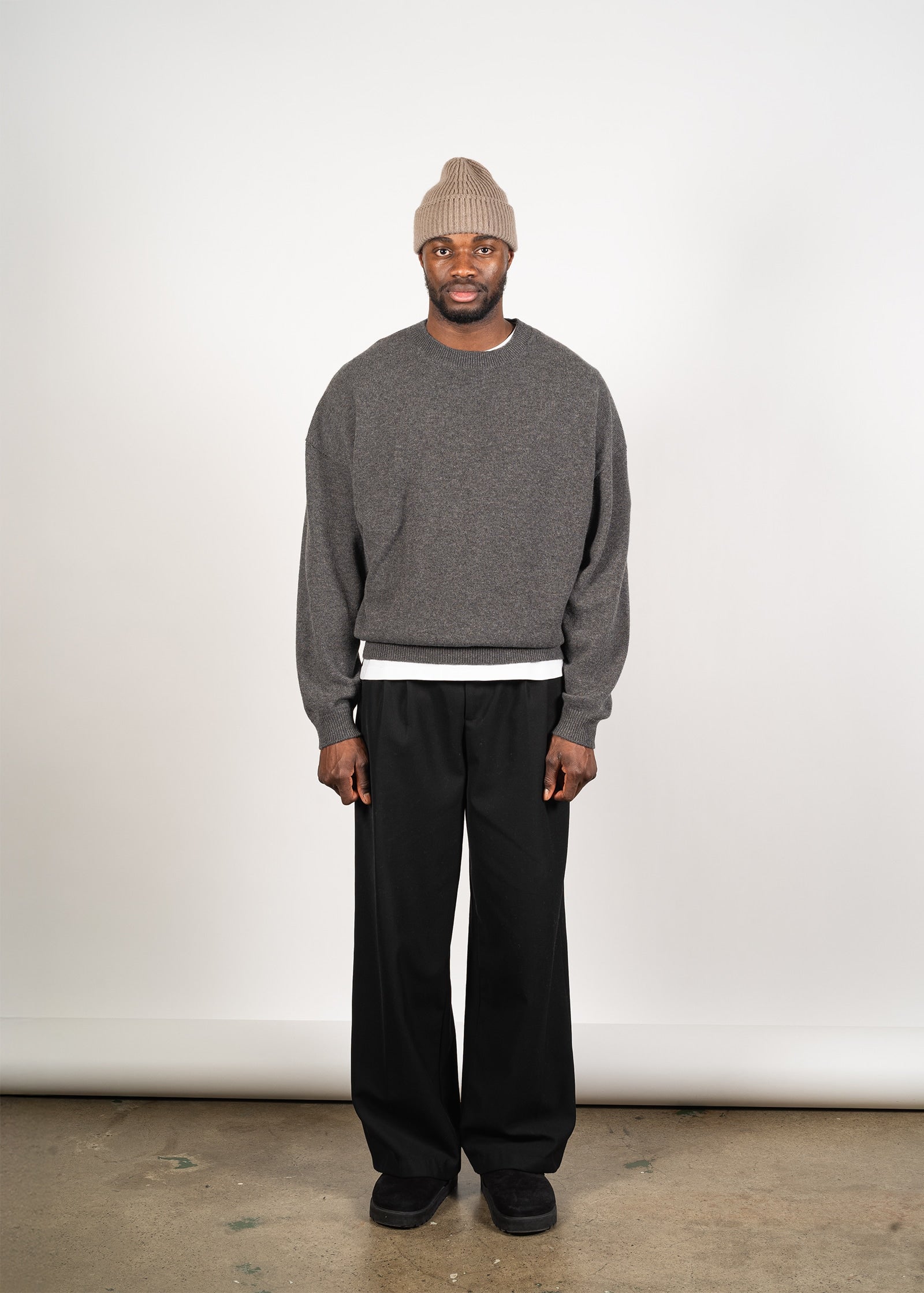 Yacaia Y-0014 Boxy Cashmere Sweater - Grey | Knitwear