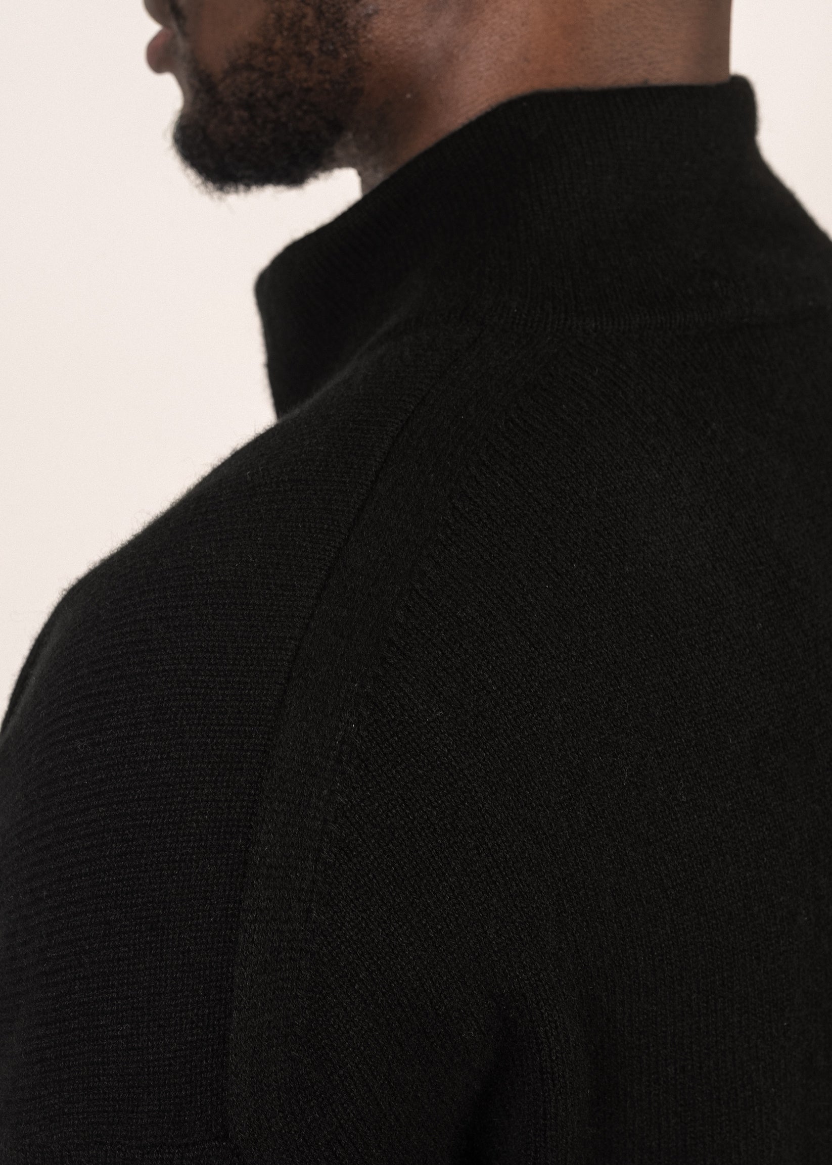 Oversized Full-Zip Cashmere/MerinoSweater – Yacaia Y-0020 in Black