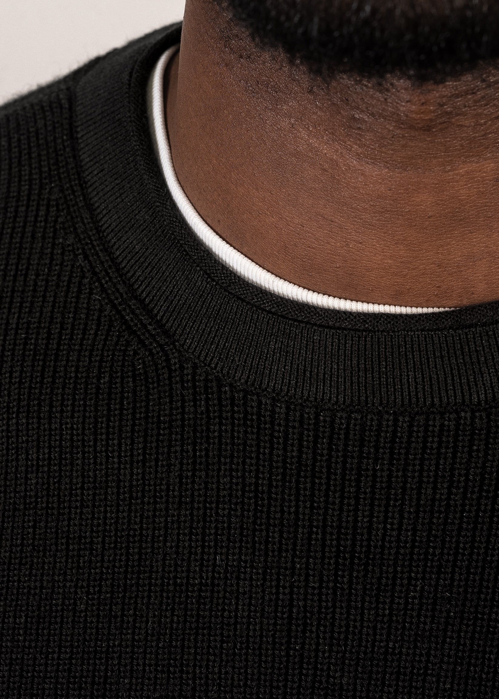 Yacaia Y-0021 Oversized Ribbed Supima®/Cashmere Sweater - Black | Knitwear