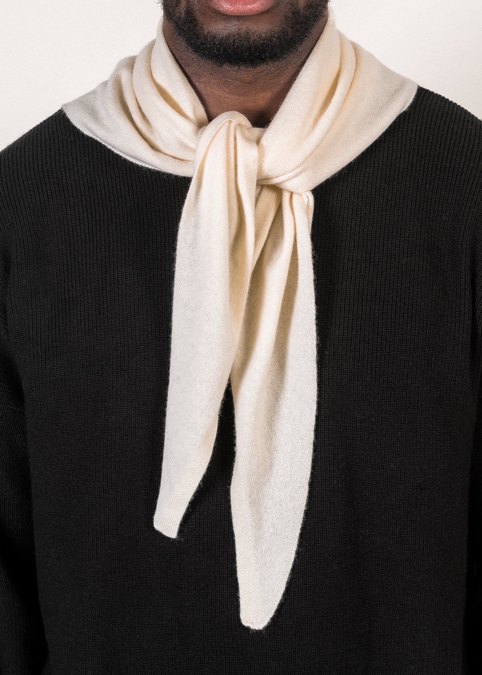 Yacaia Y-0022 Triangle Merino/Cashmere Scarf - Cloud | Headwear