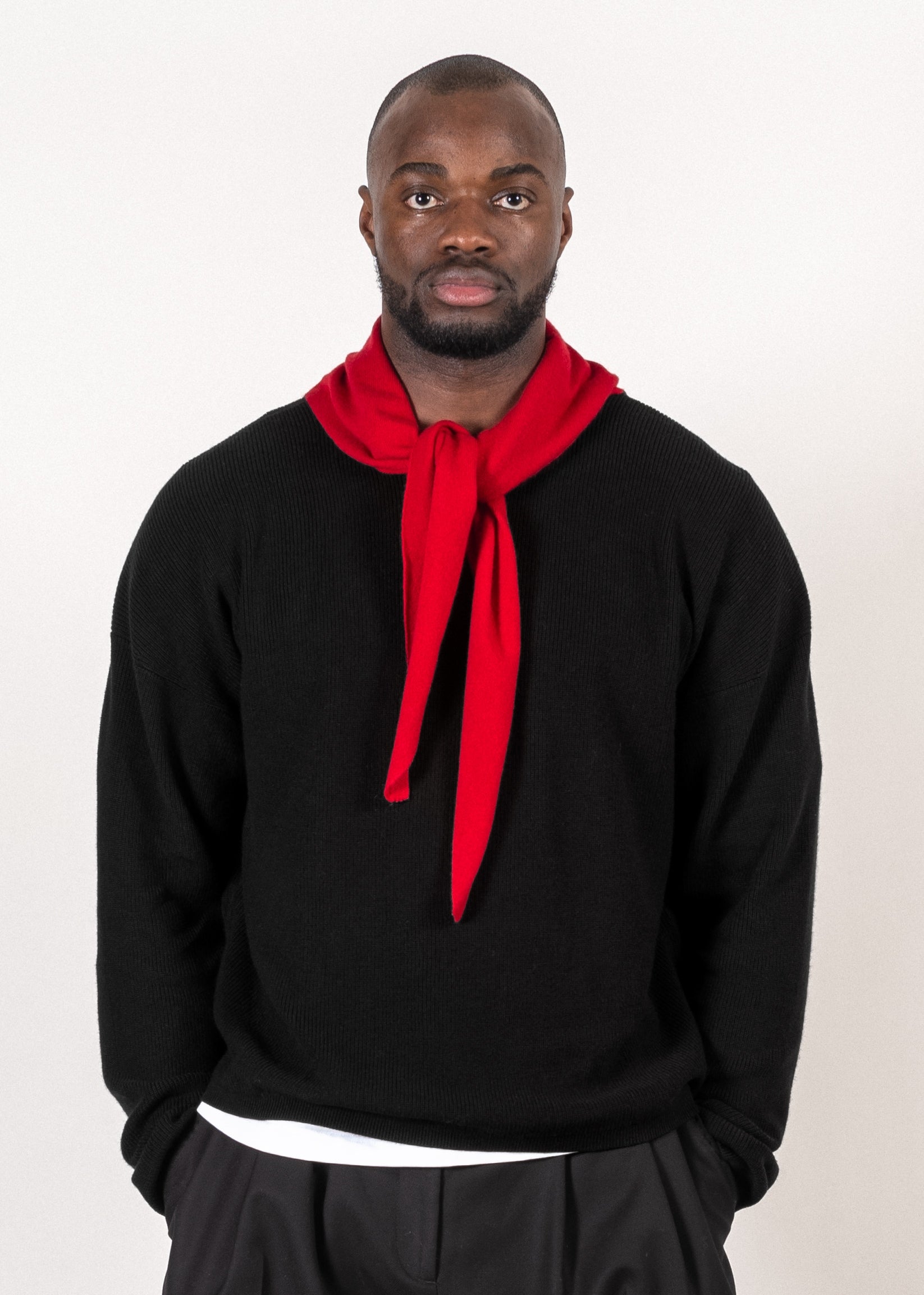 Yacaia Y-0022 Triangle Merino/Cashmere Scarf - Red | Headwear