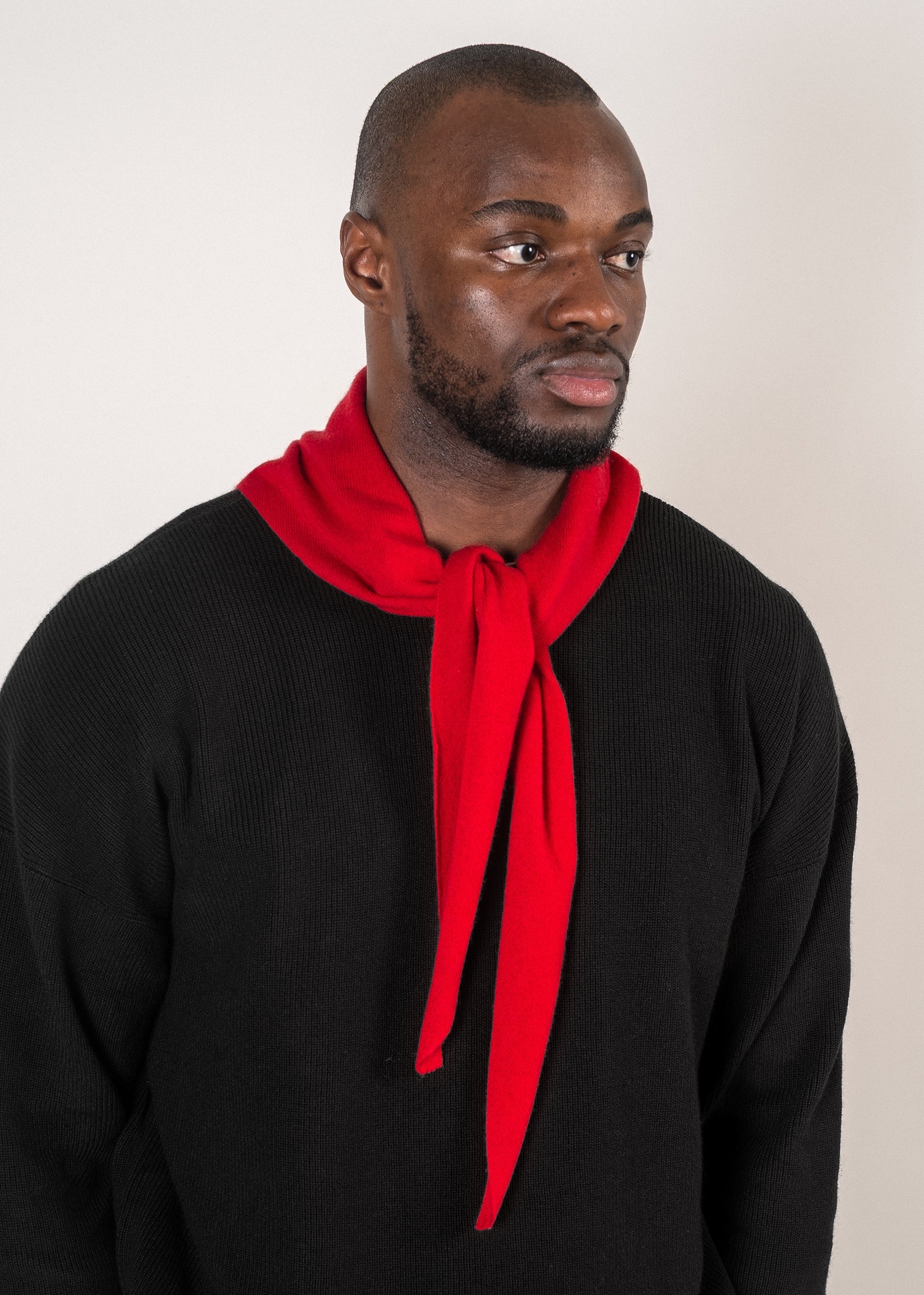 Yacaia Y-0022 Triangle Merino/Cashmere Scarf - Red | Headwear
