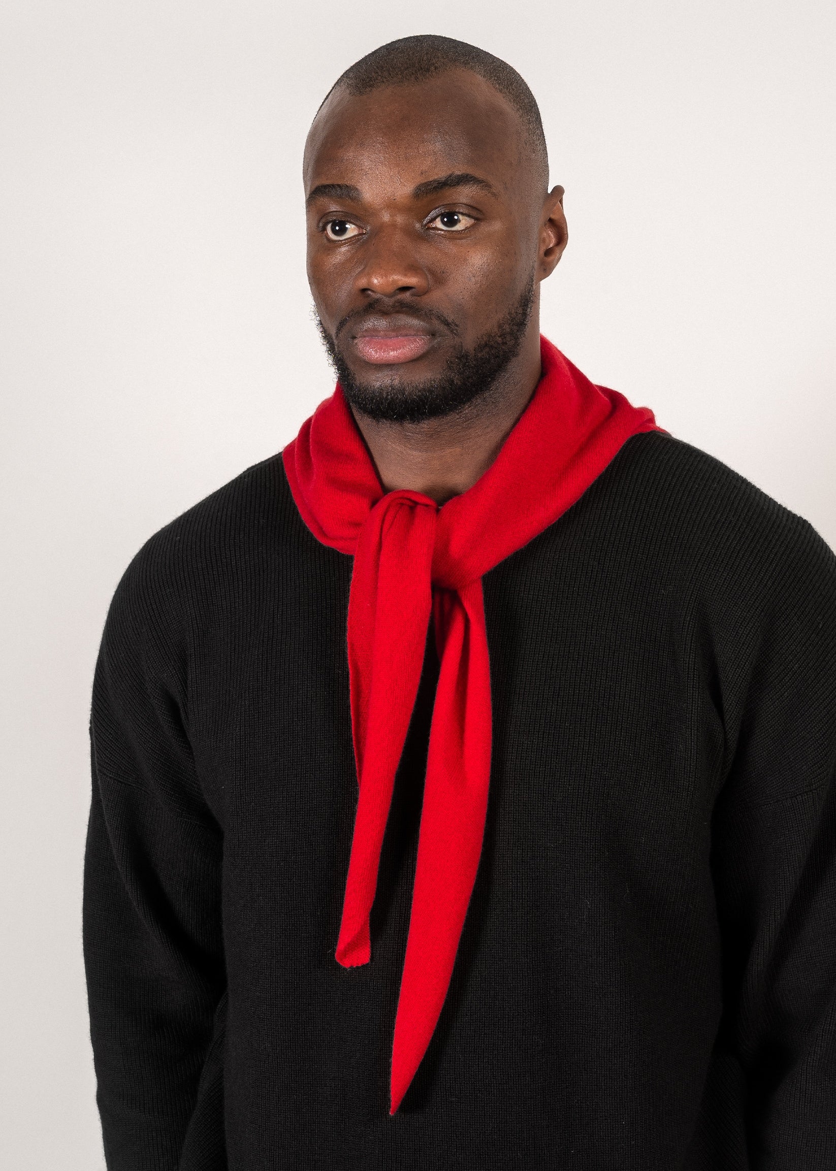 Yacaia Y-0022 Triangle Merino/Cashmere Scarf - Red | Headwear