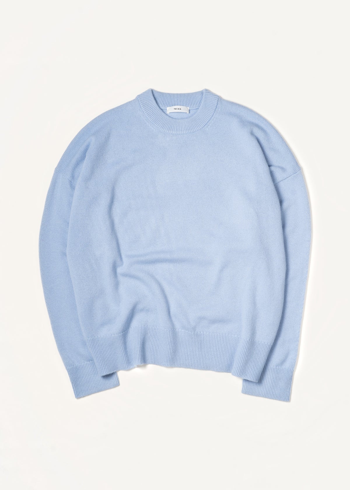Y-0008 Oversized Merino/Cashmere Sweater - Light Blue , Yacaia-Y-0008-Light-Blue-Flatlay-01_8324d49f-3f71-48bb-a430-8bba0cbd384a
