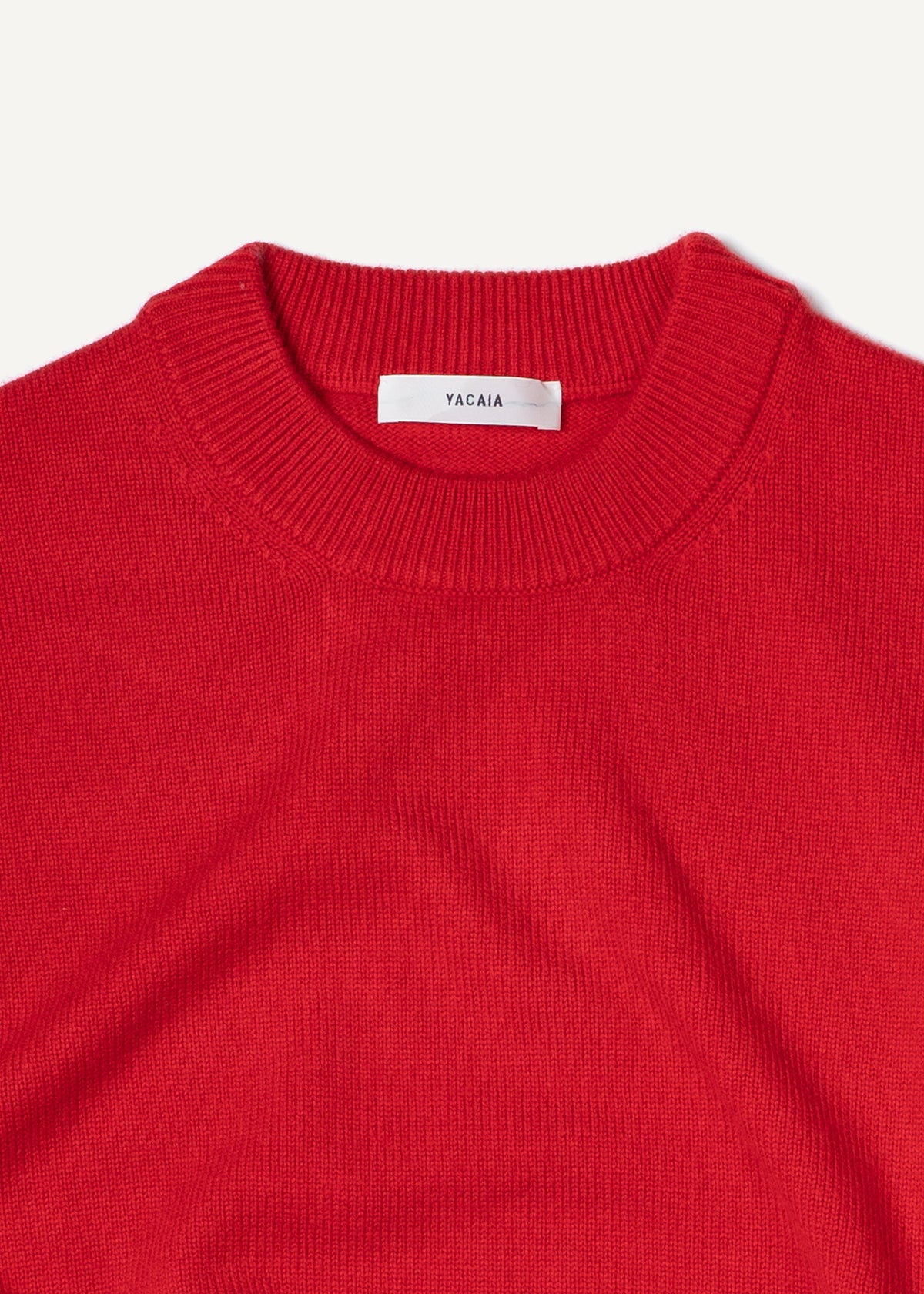 Y-0008 Oversized Merino/Cashmere Sweater - Red , Yacaia-Y-0008-Red-Flatlay-02