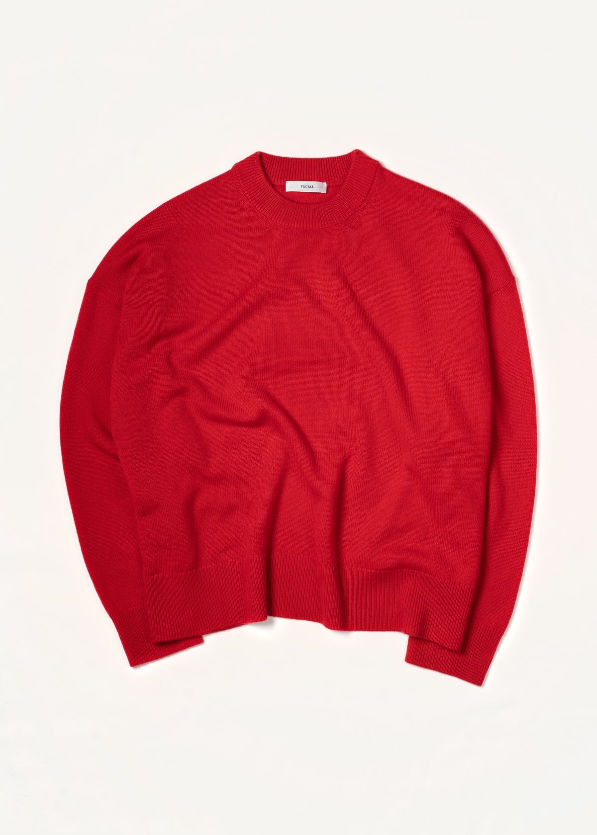 Y-0008 Oversized Merino/Cashmere Sweater - Red , Yacaia-Y-0008-Red-Flatlay-03