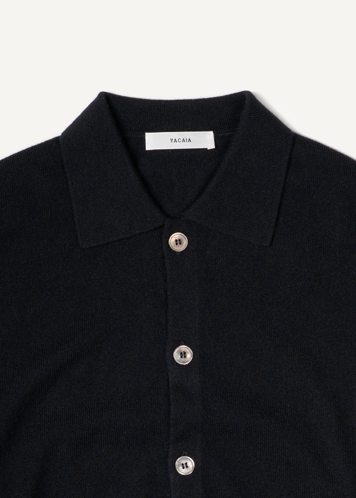 Y-0017 Oversized Merino/Cashmere Cardigan - Black , Yacaia-Y-0017-Black-Flatlay-02