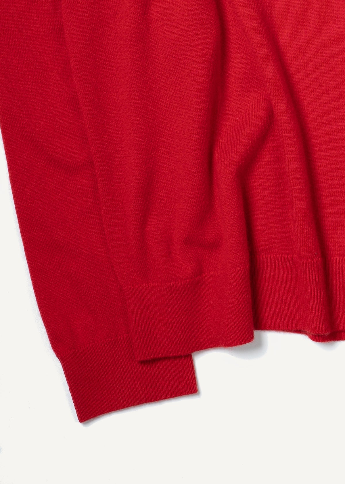 Y-0019 Oversized Half-Zip Merino/Cashmere Sweater - Red , Yacaia-Y-0019-Red-Flatlay-03
