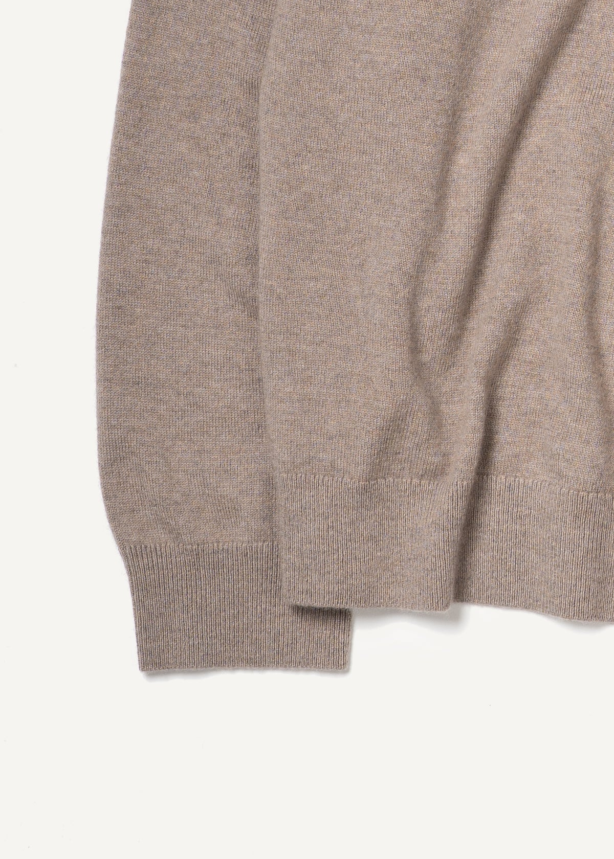 Y-0019 Oversized Half-Zip Merino/Cashmere Sweater - Sand , Yacaia-Y-0019-Sand-Flatlay-01