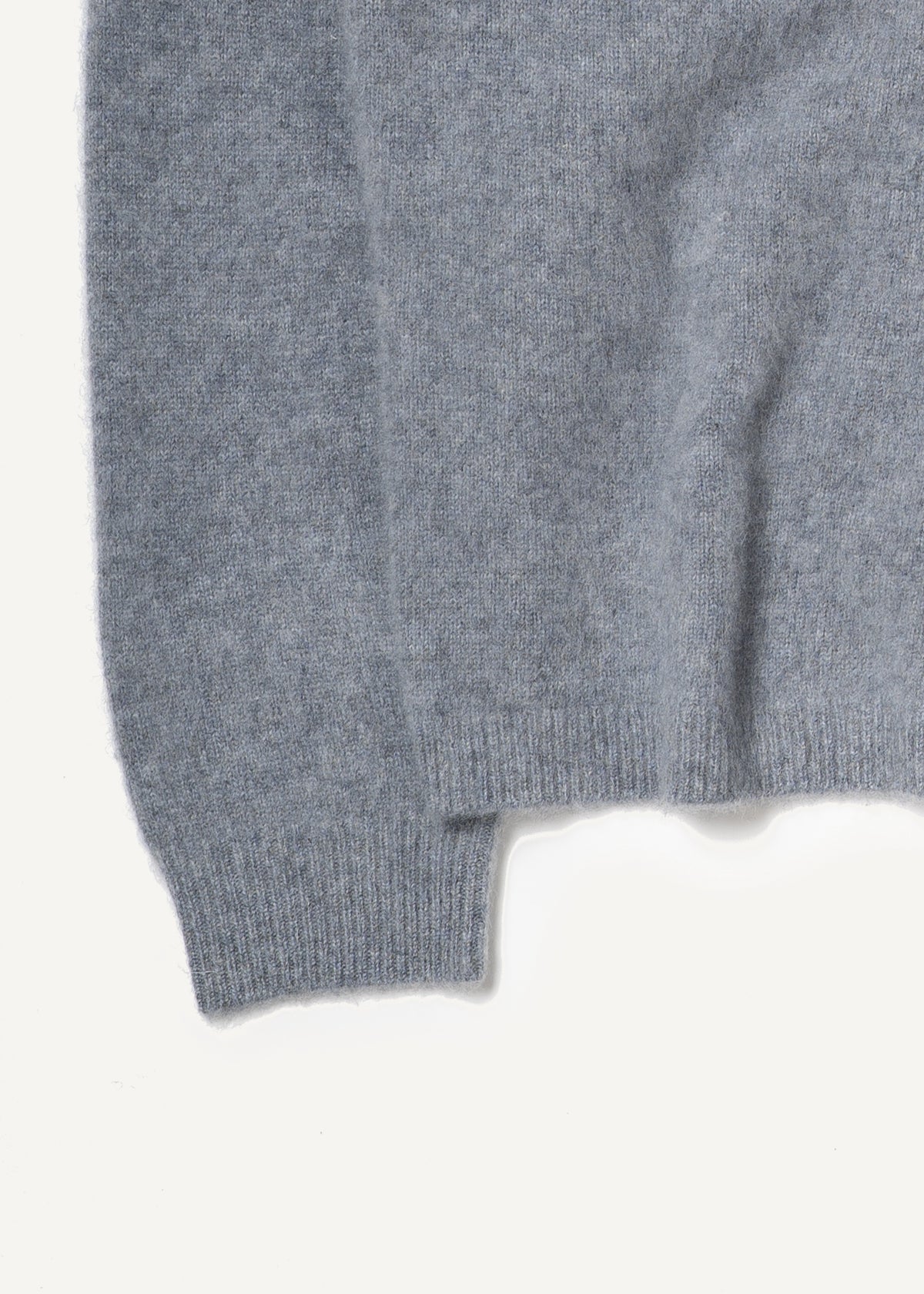 Y-0026 Brushed Cashmere Sweater - Grey , Yacaia-Y-0026-Grey-Brushed-Flatlay-01