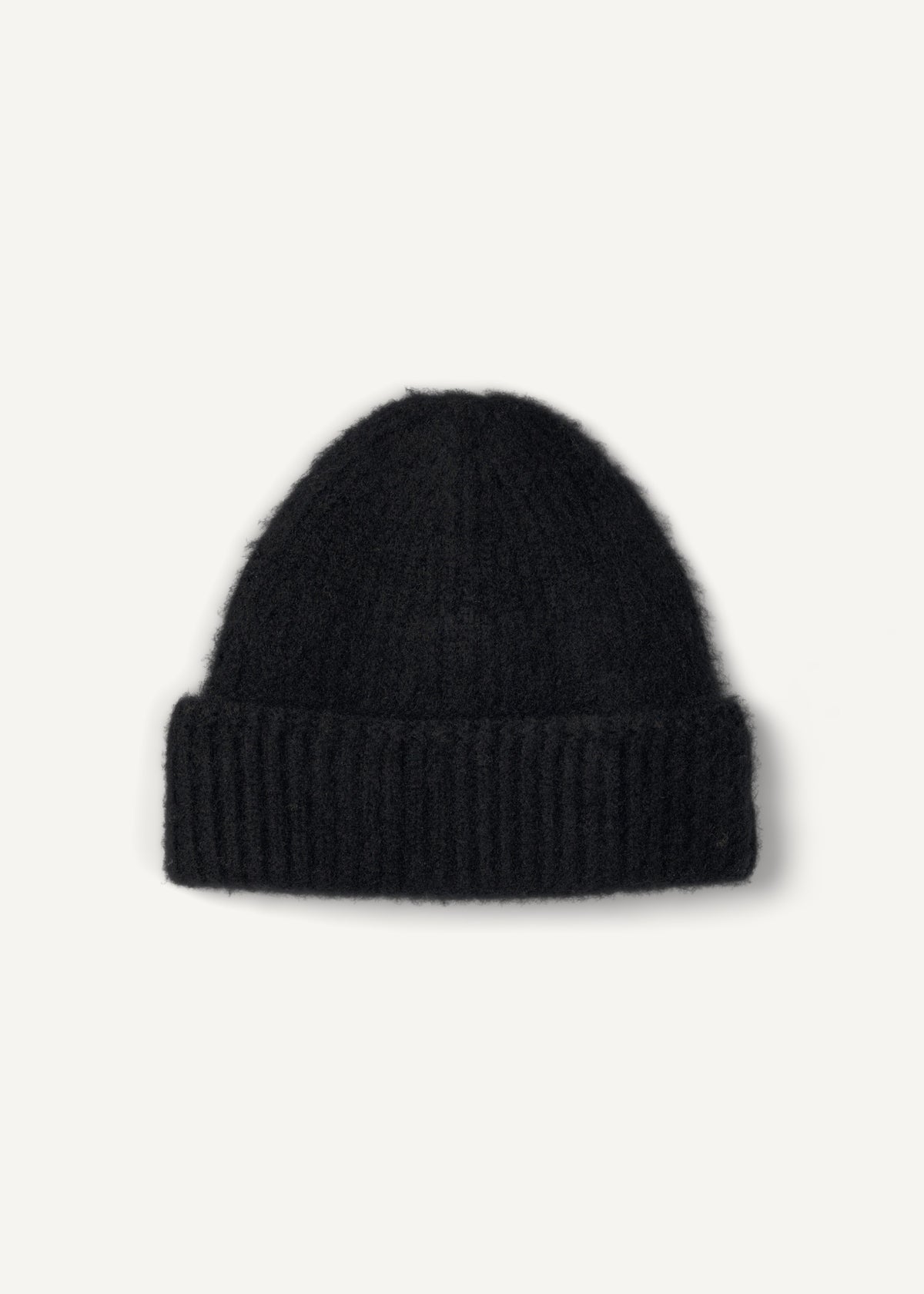 Y-0005 Brushed Cashmere Beanie - Black , Yacaia_Y-0005_Black_Brushed_Flatlay_01