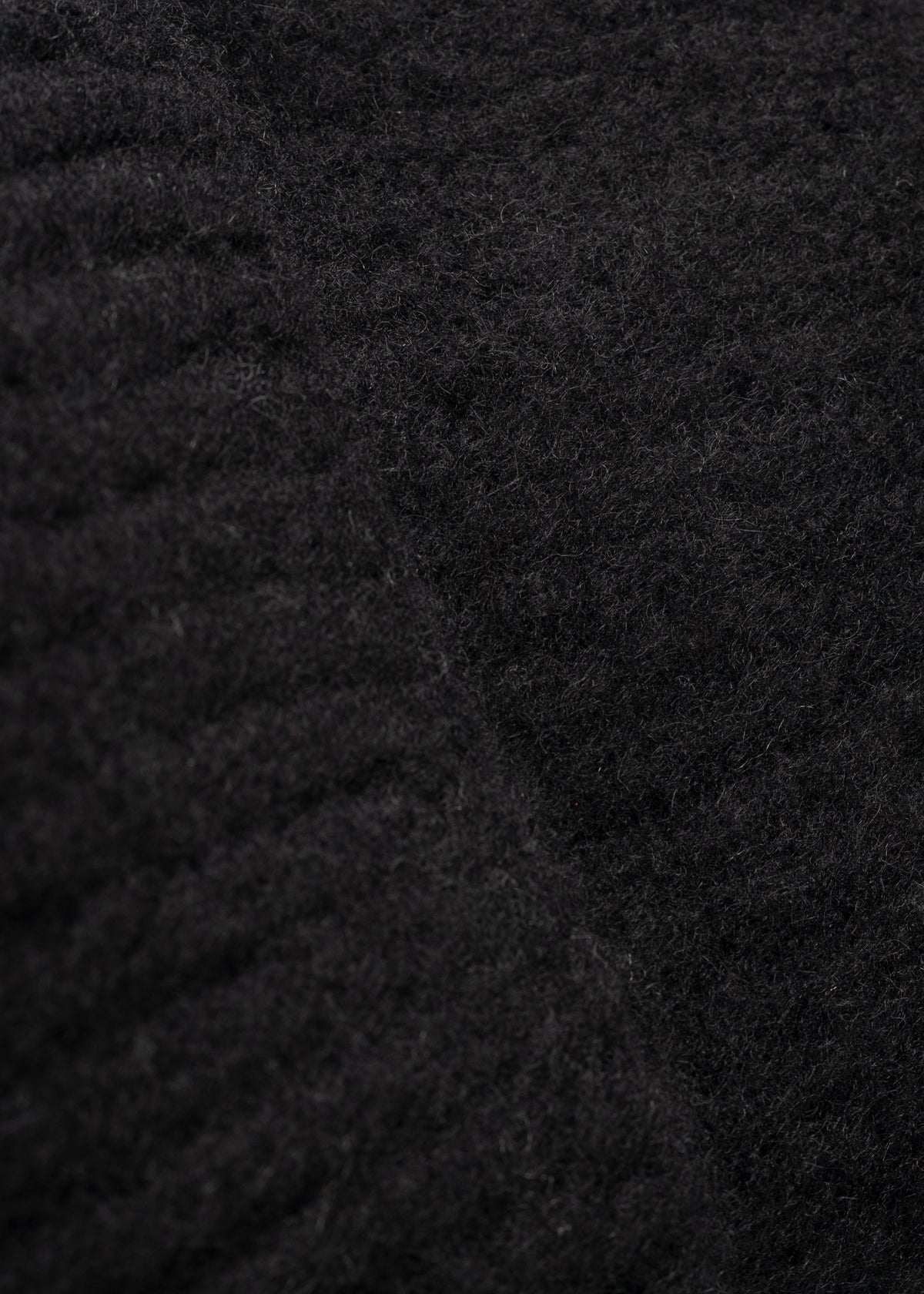 Y-0005 Brushed Cashmere Beanie - Black , Yacaia_Y-0005_Black_Brushed_Zoom