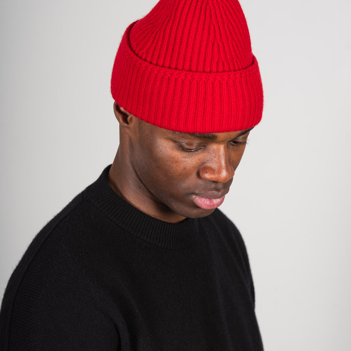 Cashmere Wool Beanie – Yacaia Y-0004 Red (Unisex)